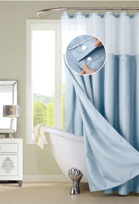 Polyester microfiber. . Waterproof shower curtains